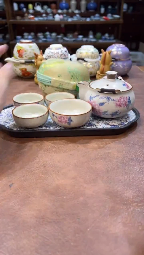 真的很便宜超好看会开片的旅行茶具