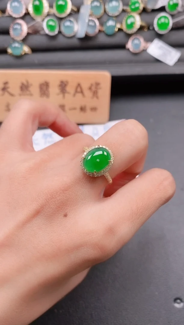 银S925镶嵌戒指翡翠11111111