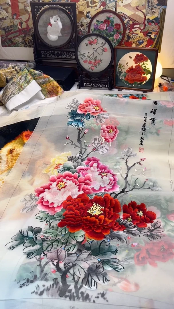 织绣纯手工刺绣高高货