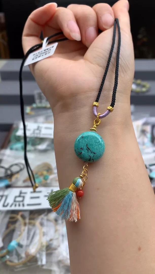 未镶嵌绿松石锁骨链茜.T35