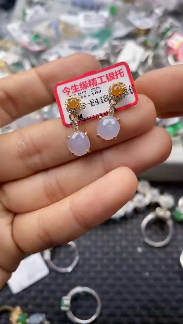 银S925镶嵌戒指翡翠555     7