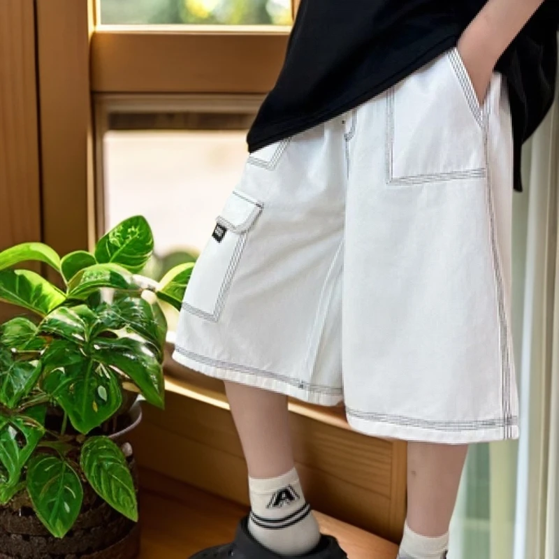 中大童潮款805明线设计百搭休闲中裤