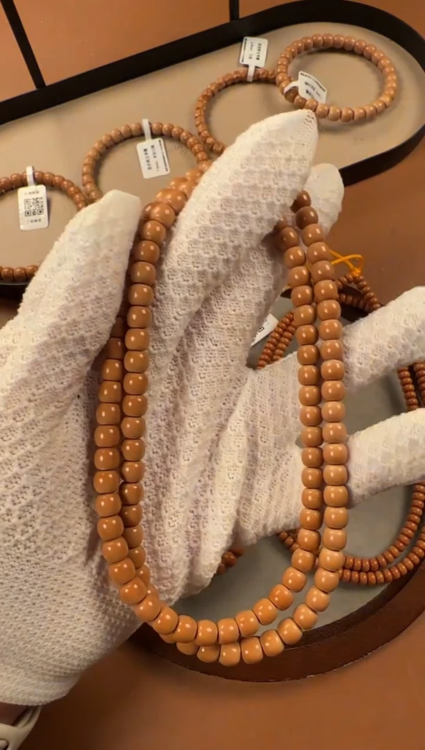 手串橄榄核7.0mm清水核核尖108手串，高油高密，孔道三花款