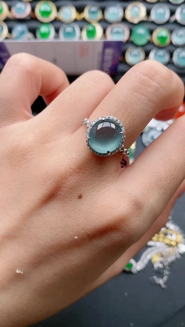 【闪购商品】翡翠戒指银S925镶嵌11111