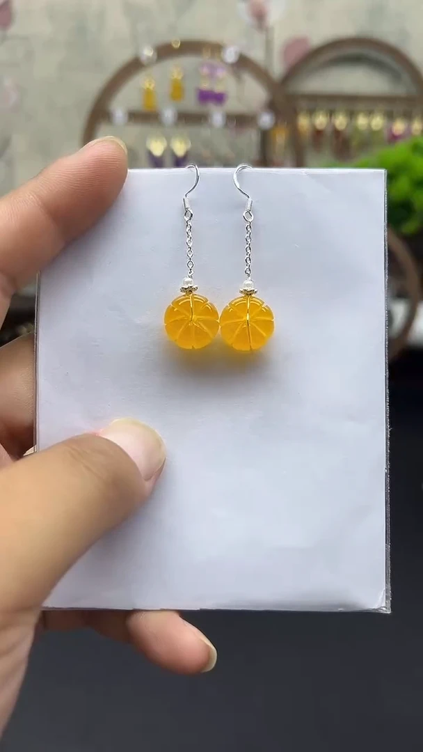 银S925镶嵌耳饰玛瑙/玉髓063