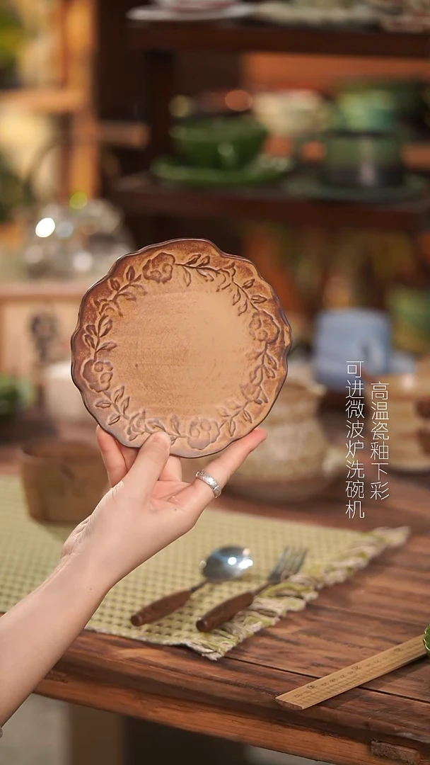摆件陶景德镇手作餐具@@