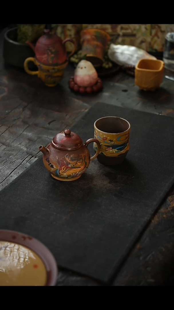 敦煌飞天系列紫砂壶+杯3242342