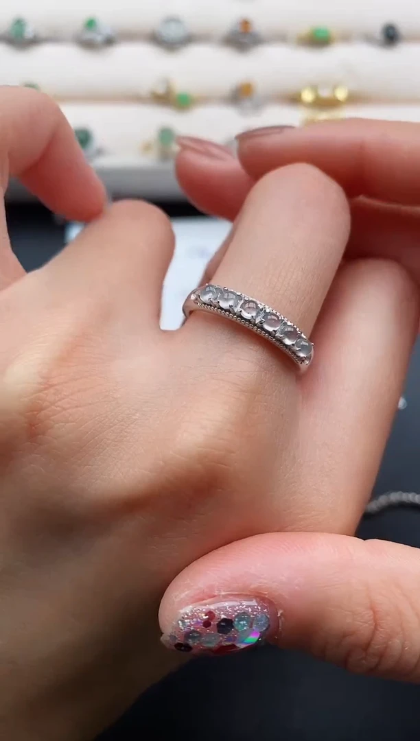 银S925镶嵌戒指翡翠444444444+6