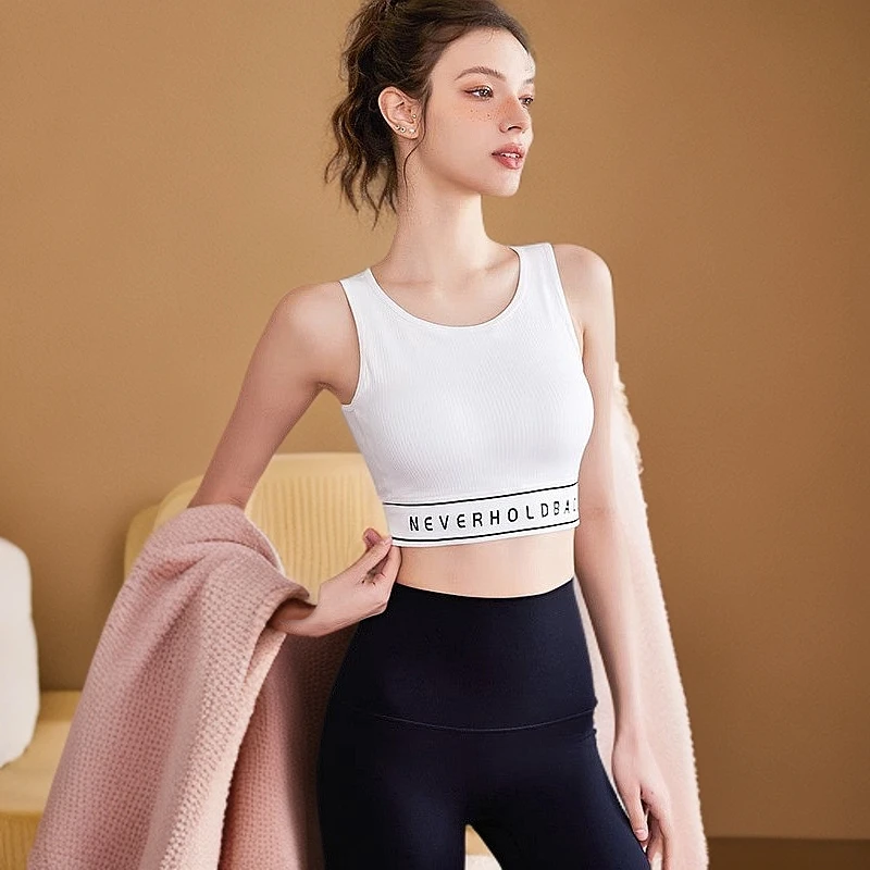 2025跨境高强度防震女运动内衣夏季瑜伽训练跑步健身外穿文胸锦纶