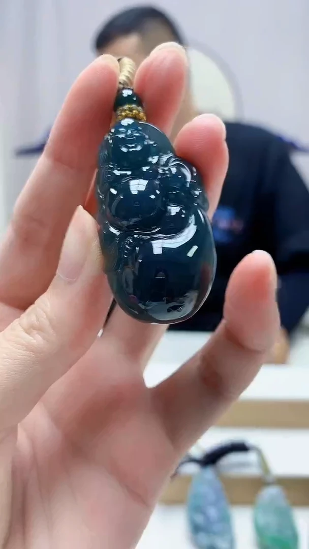 未镶嵌定制翡翠4898zm-毛货挂件43佛公