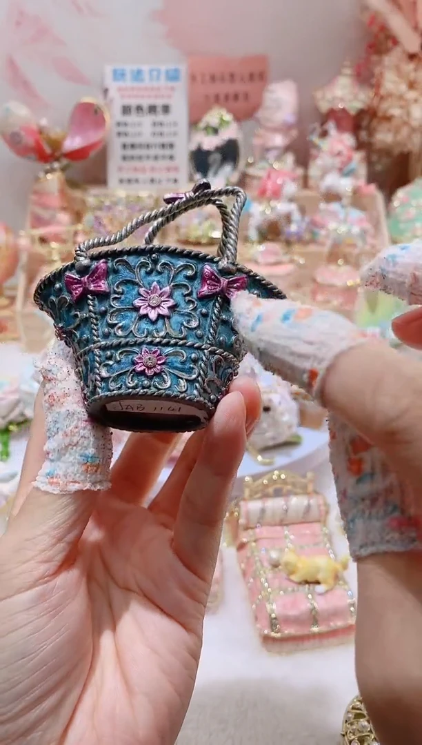 合金合金珐琅彩首饰盒摆件