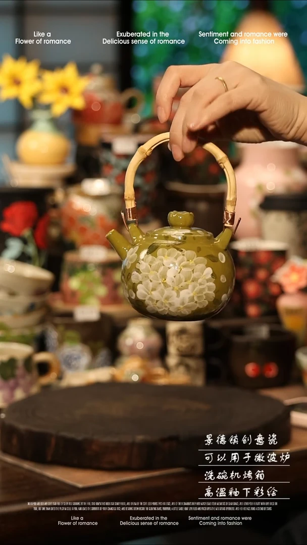 陶瓷景德镇高温釉下彩手工手绘款式