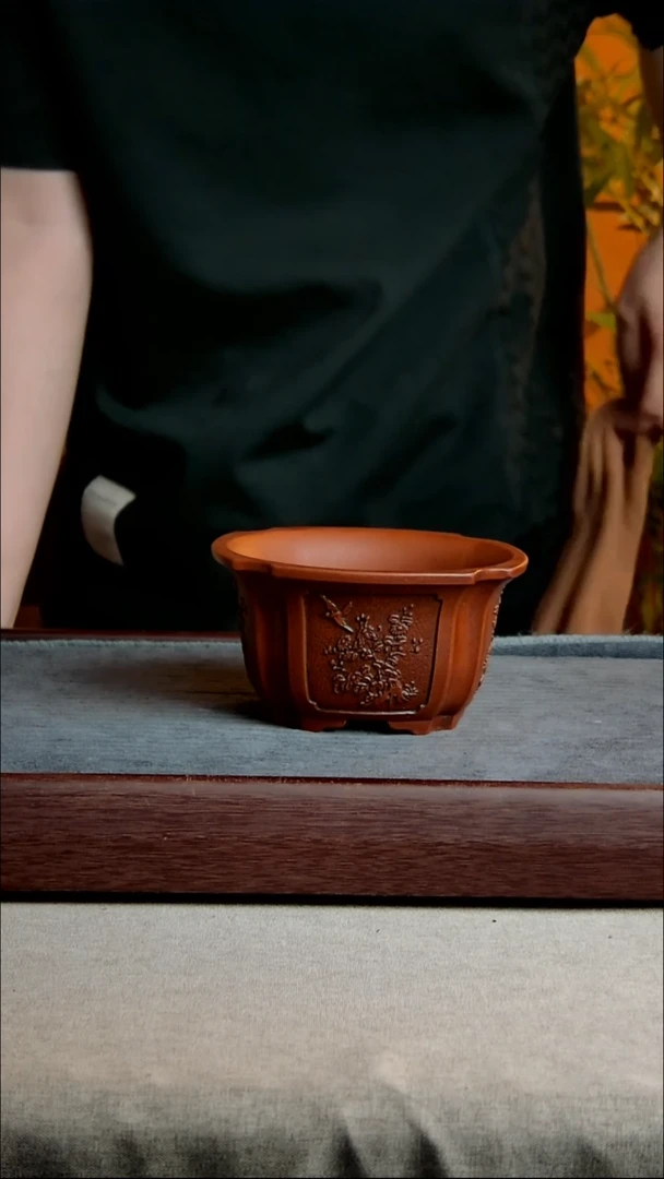 紫砂花盆14*7.5内径紫砂花盆