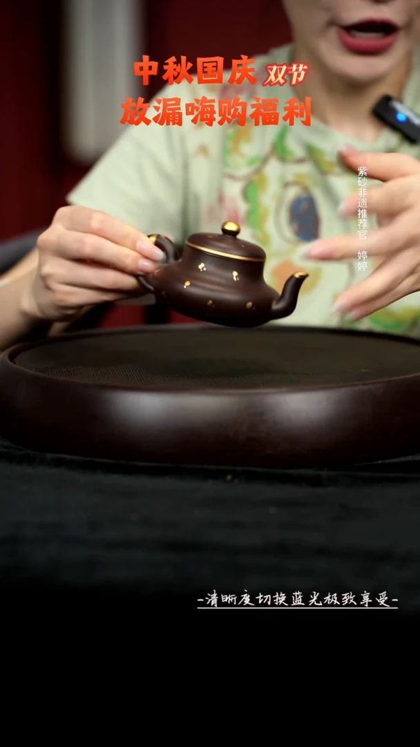 茶壶紫砂HC80425紫泥洒金君德