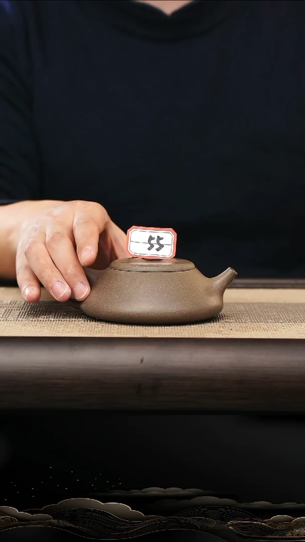 茶壶紫砂55号纳瓢鲨皮青