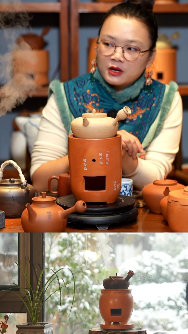 揮**象诗文小高炉+水木白泥粗砂砂铫套装福利价