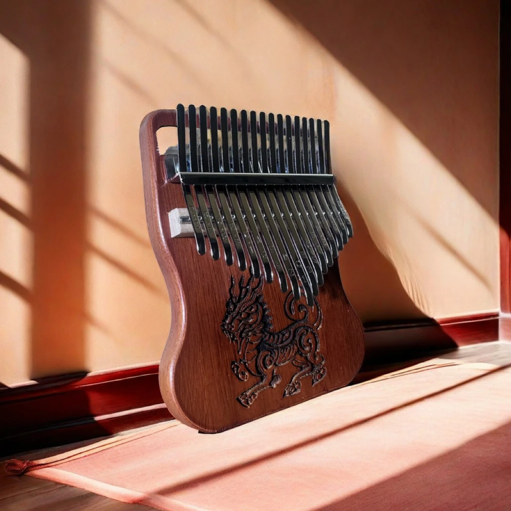 Kasch17音卡林巴拇指琴 图案雕刻 板式护手款