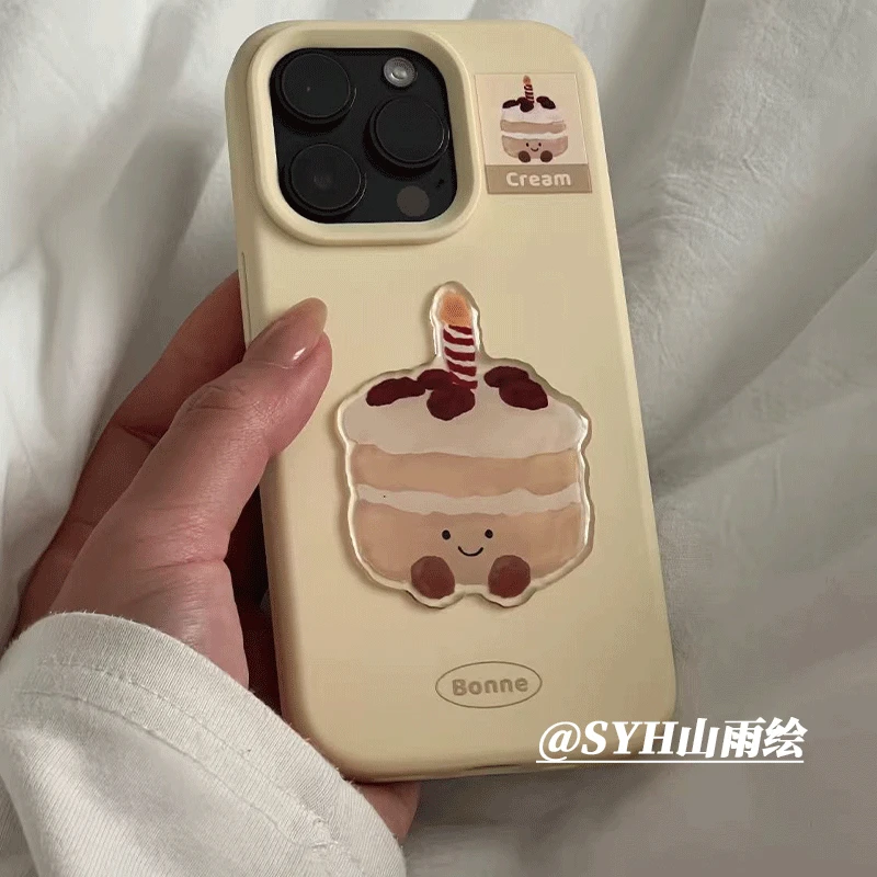 新款卡通小蛋糕果冻5D立体大图贴纸可爱背胶diy相机手机壳装饰贴