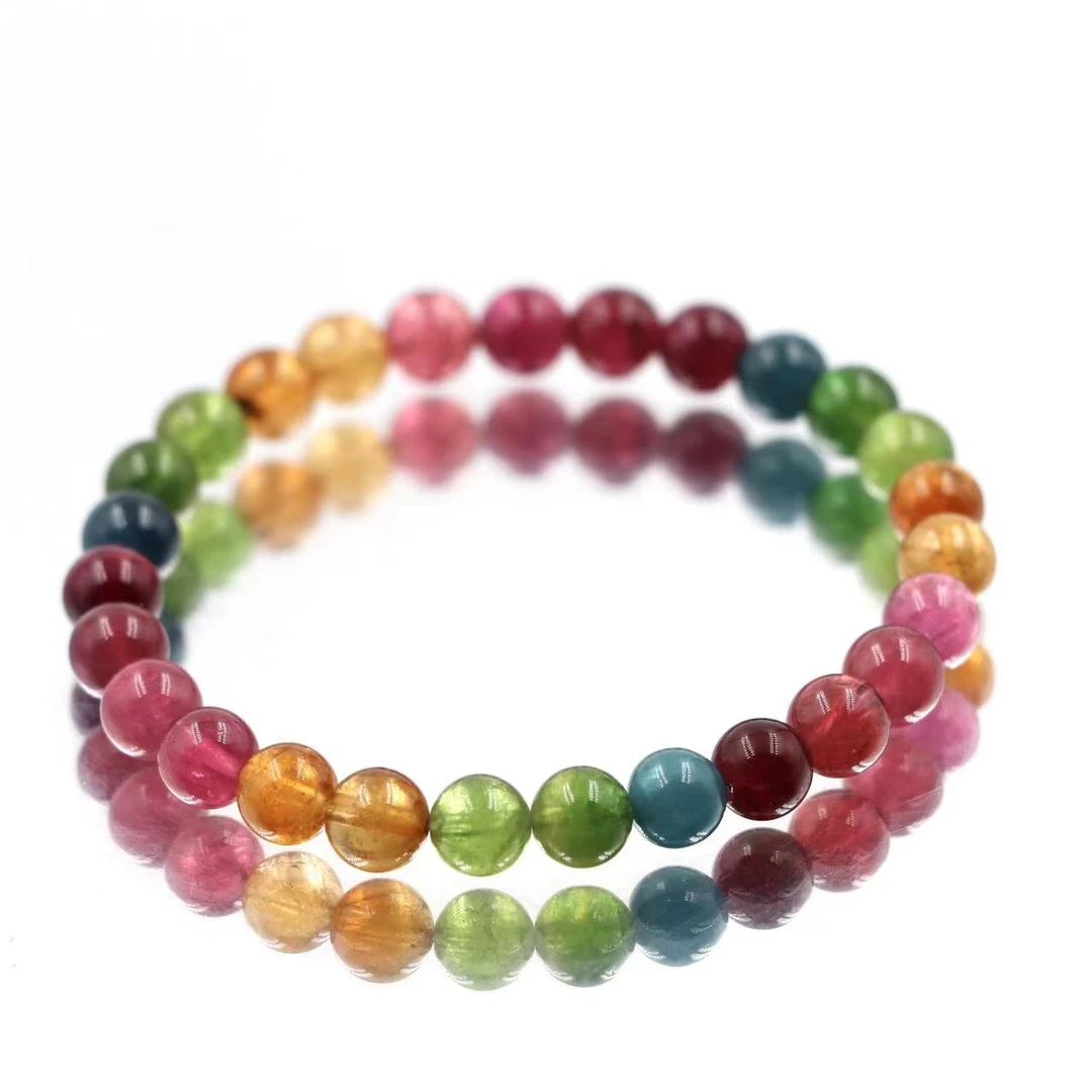 老矿透体色标彩虹碧玺手串DL8697-尺寸6.5mm-多样性发一