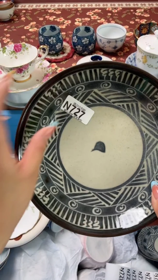 瓷片紫**美瓷器瓷器N727