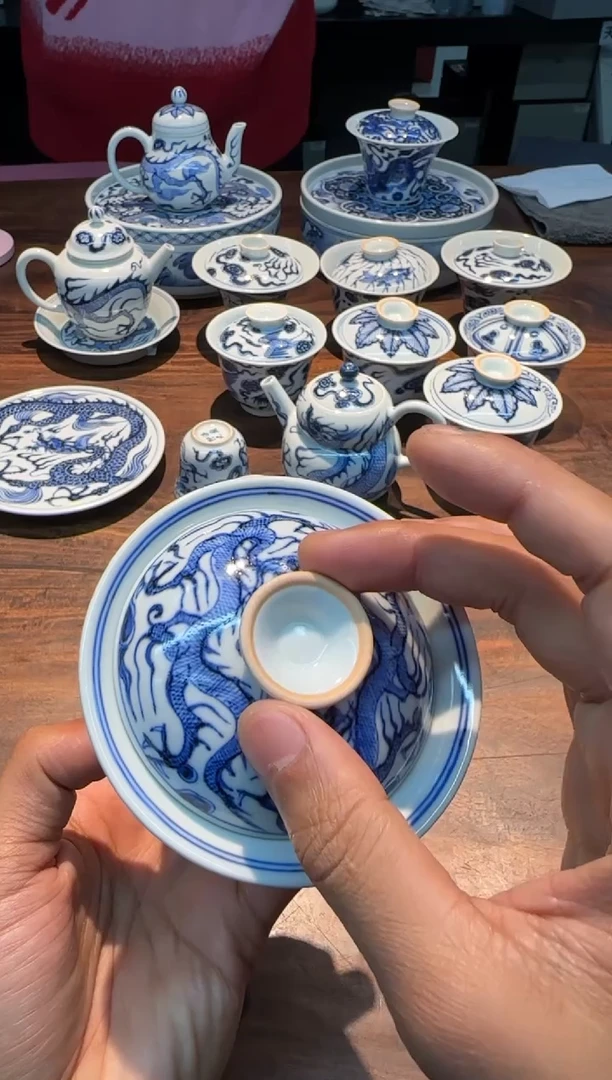 【闪购商品】溪蘭仰元 五龙纹马蹄盖碗