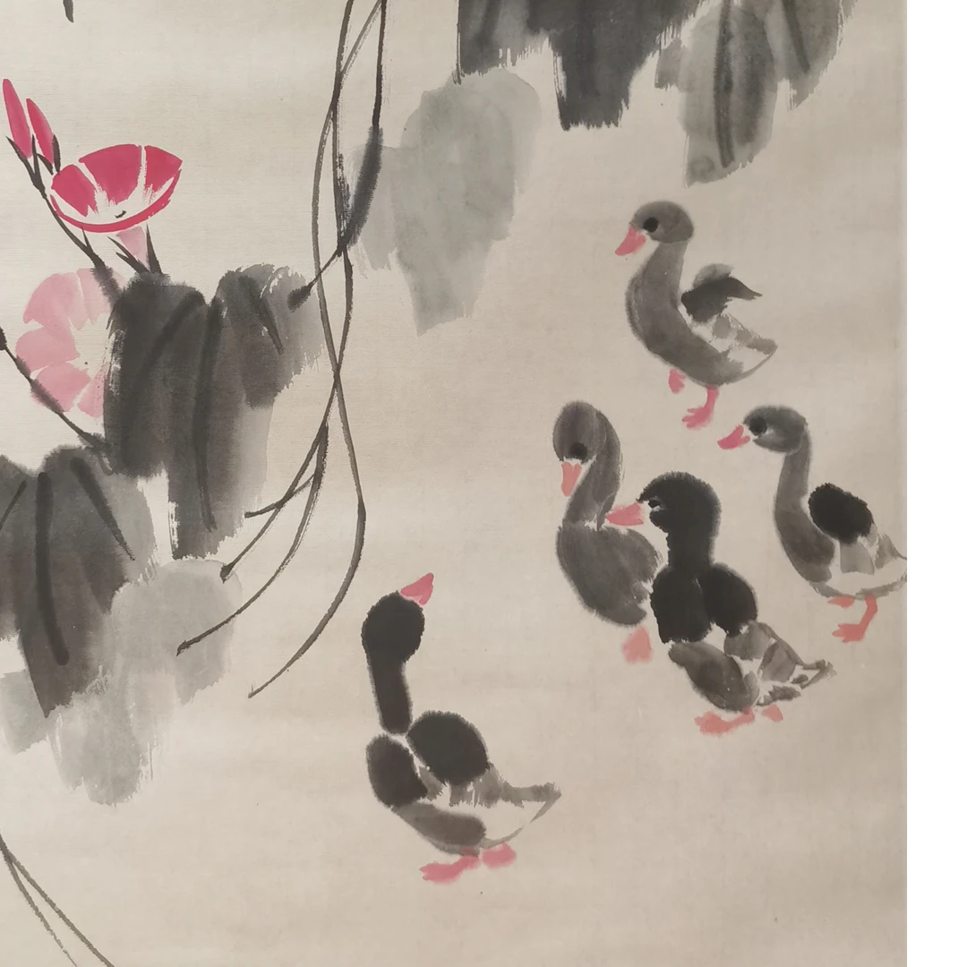 【辽拍】V250709-2-642《鸭子》（2.8平尺) 纸本镜片  yy1204t