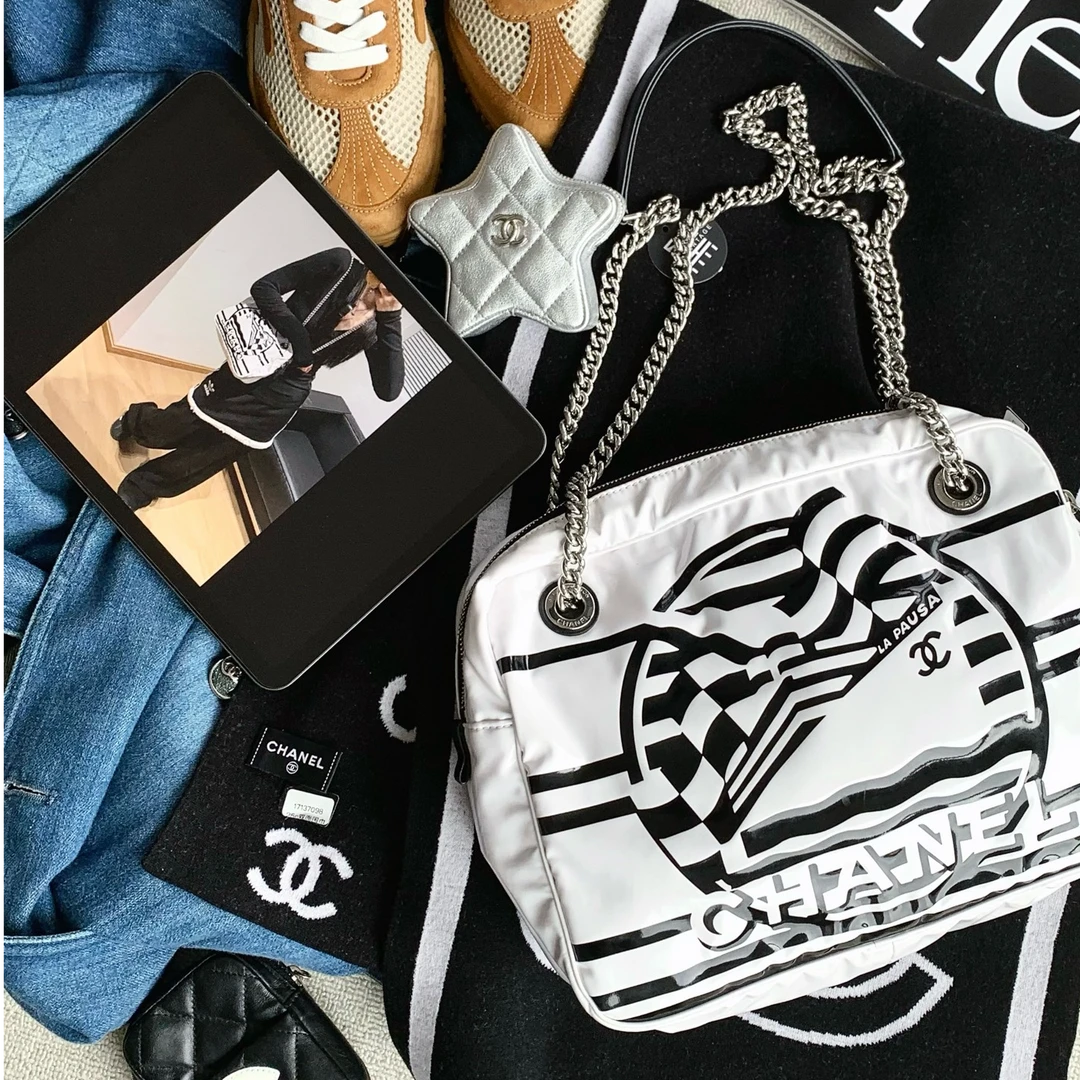 95新 Chanel/香奈儿 jennie同款邮轮涂鸦托特包 28cm 17756077