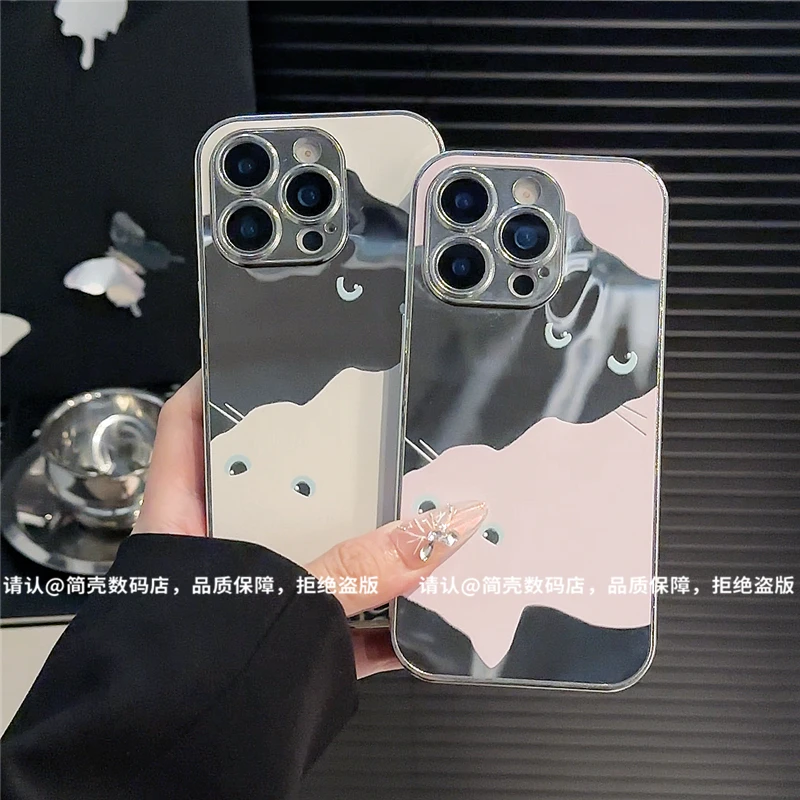 电镀直边镜面壳适用苹果16iPhone/华为荣耀/OPPO/VIVO/小米手机壳