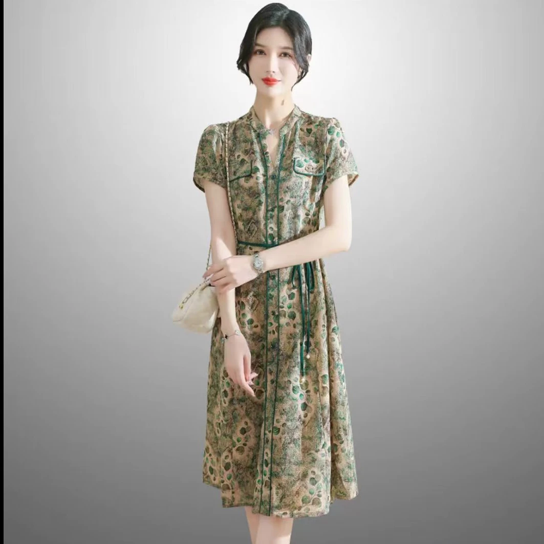 【撤柜断码甩】M1689女装百搭连衣裙气质时尚休闲中长款裙子