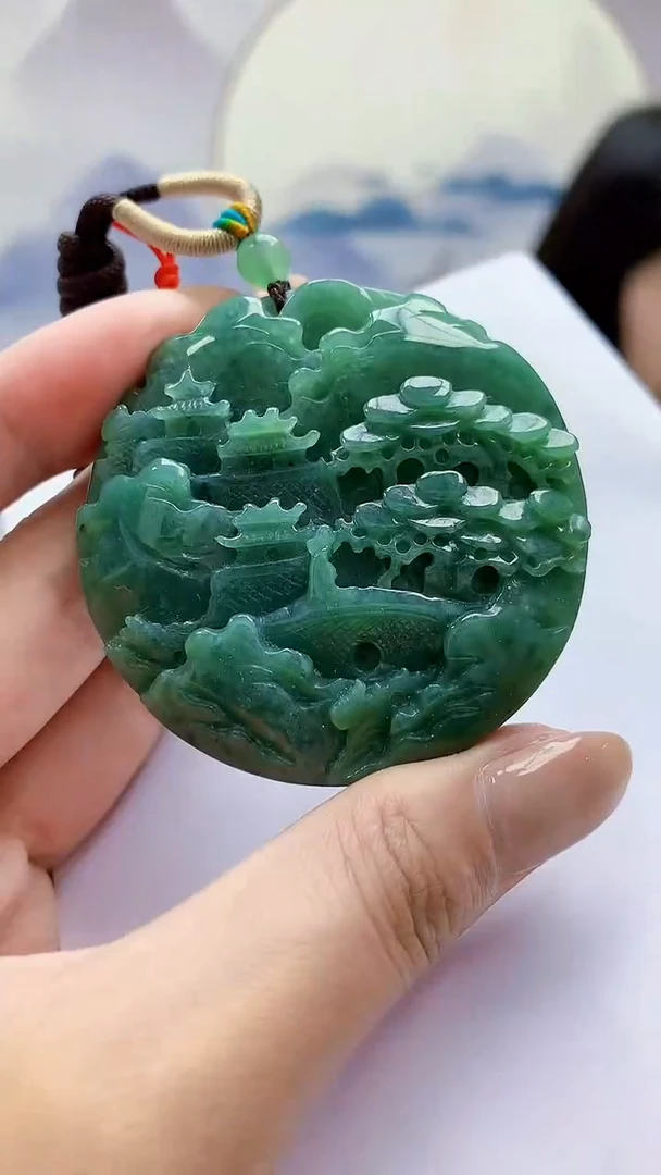 未镶嵌定制翡翠4812MM-毛货挂件39