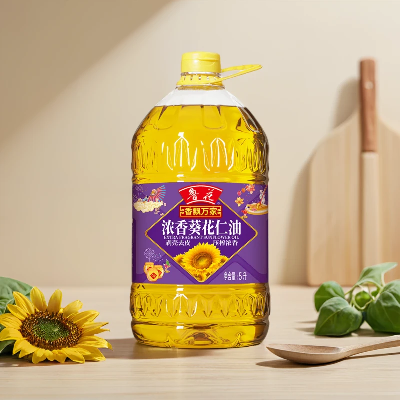 鲁花香飘万家浓香葵花仁油食用油 剥壳去皮 压榨浓香5L×1桶