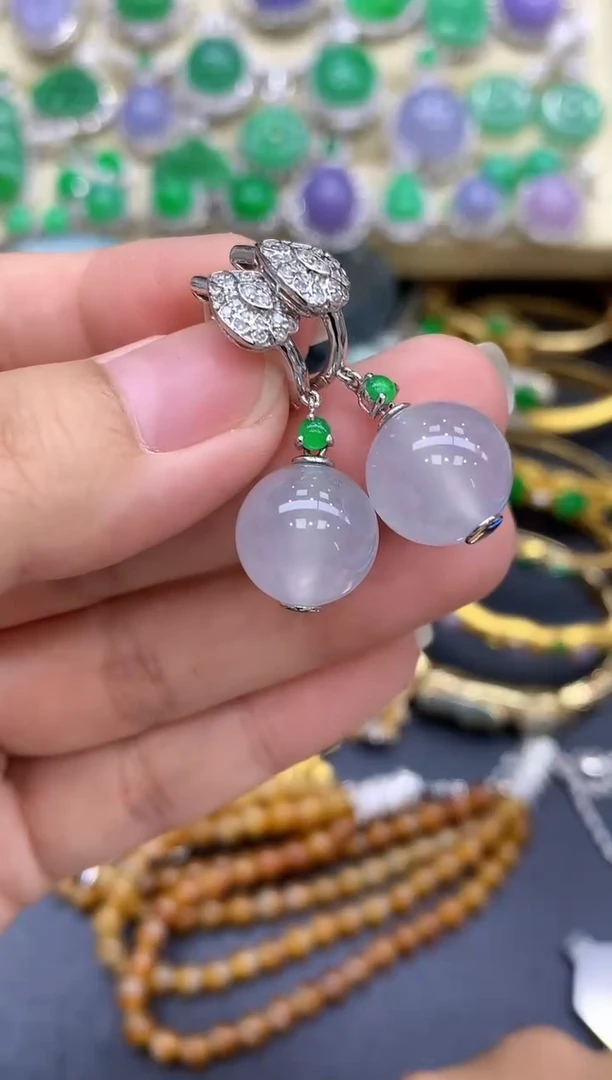 18K金镶嵌翡翠耳饰399-中国好珍宝