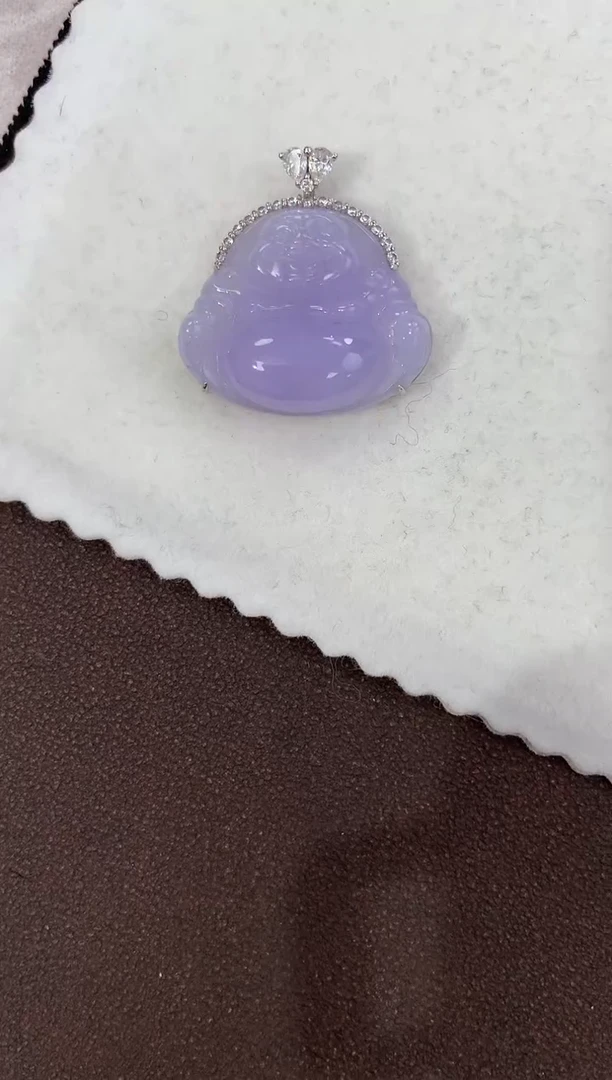 翡翠18K金镶嵌颈饰天然缅甸a货翡翠