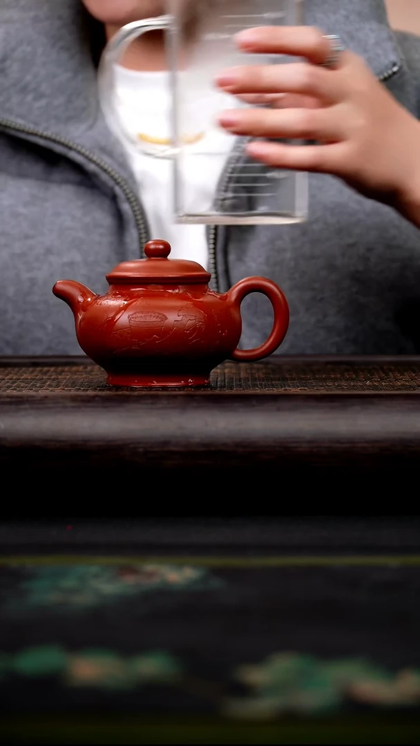 茶壶紫砂朱泥大红袍 掇只