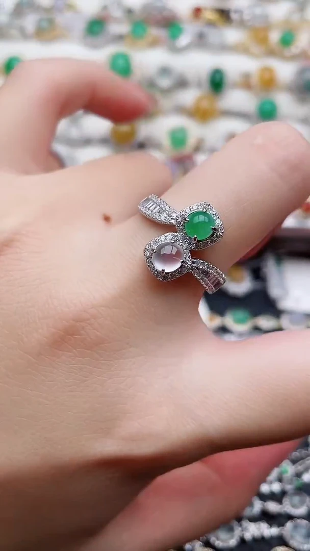 银S925镶嵌戒指翡翠127