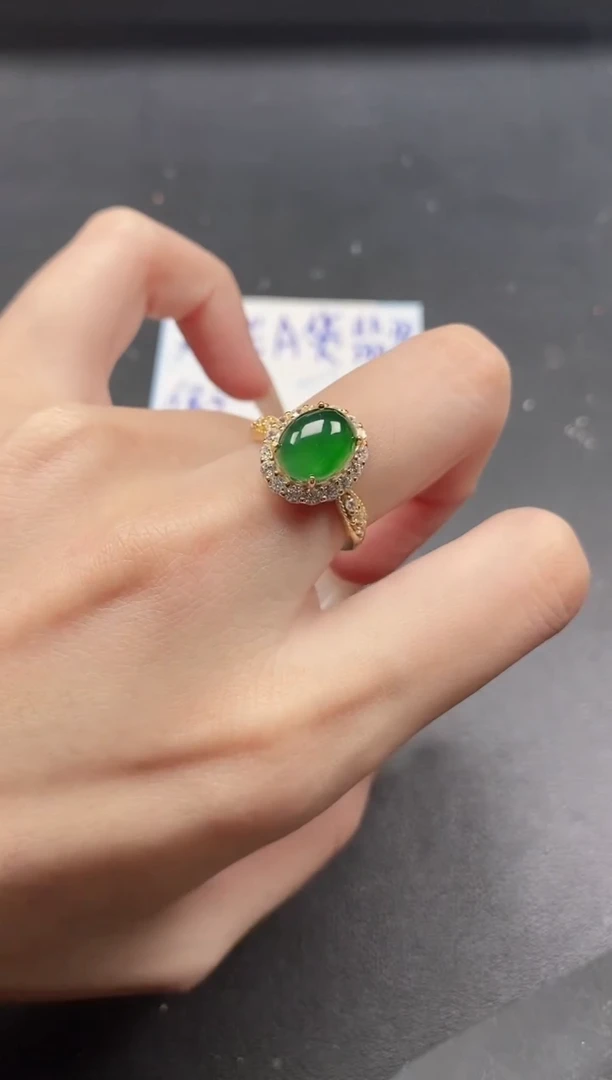 银S925镶嵌戒指翡翠51511