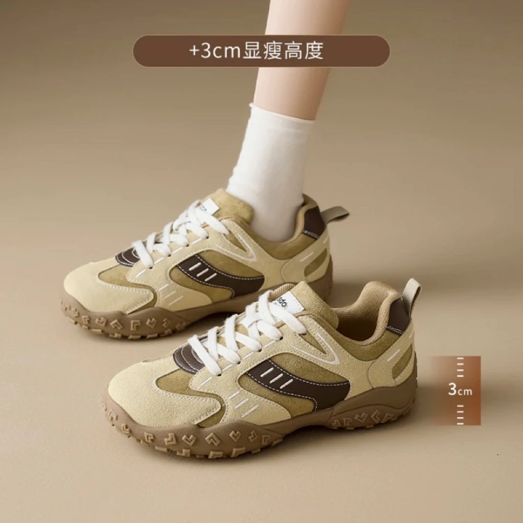 2025早春新款时尚舒适百搭女士增高休闲风德训板鞋阿甘鞋不累脚-8