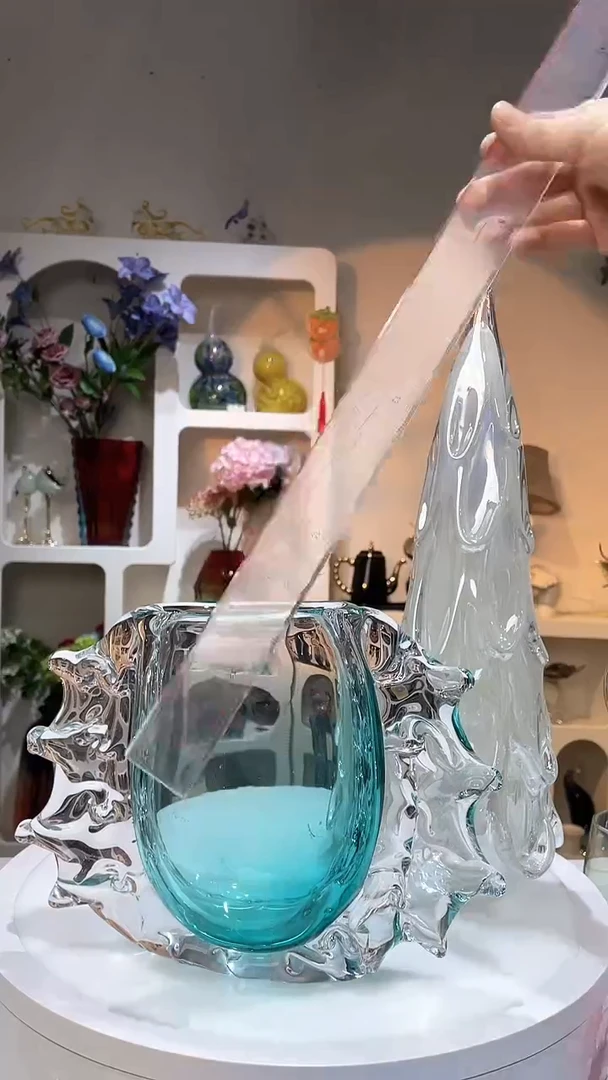 【闪购商品】水晶琉璃艺术抽象小号厚重花瓶