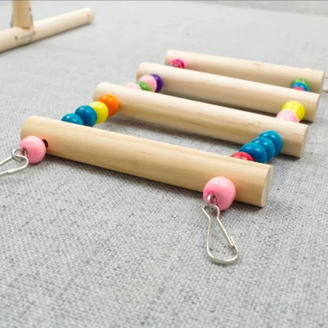 木质仓鼠爬梯彩色鹦鹉木梯适合仓鼠金丝熊花枝鼠等小宠玩具