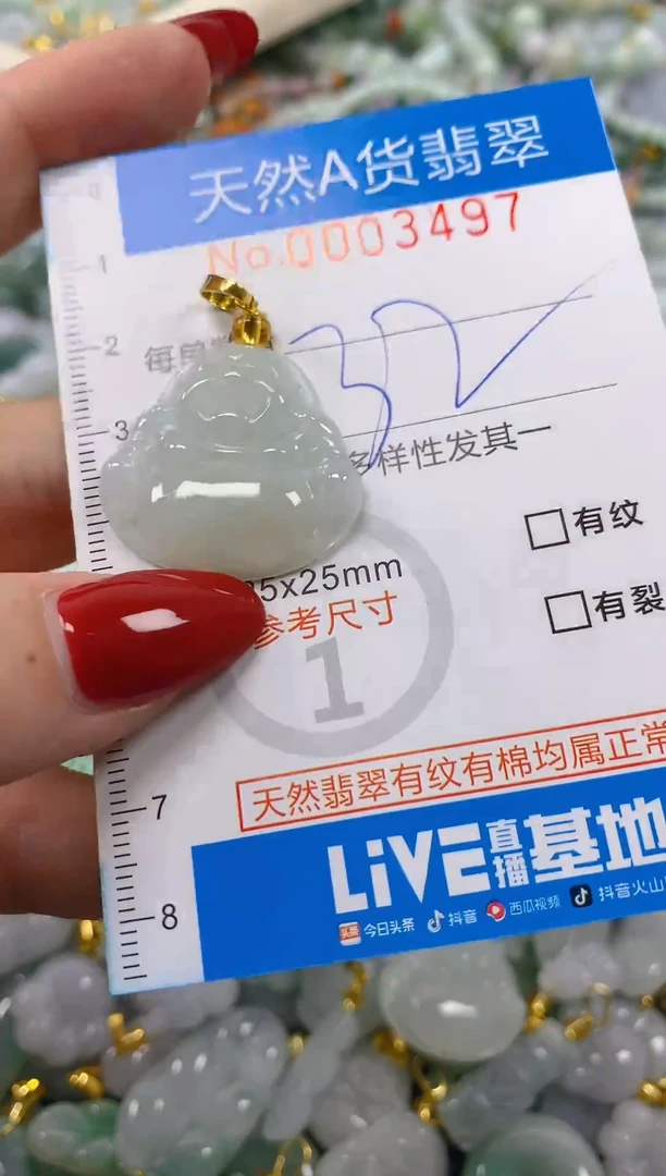 颈饰未镶嵌翡翠净货挂件-3497