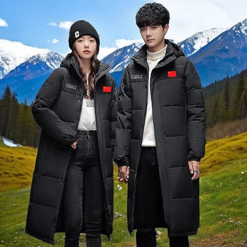 国家队长款羽绒服国旗服情侣款新款男女防风保暖加厚羽绒外套