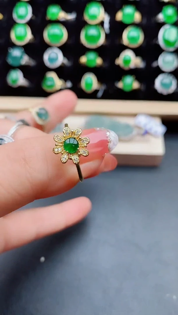 【闪购商品】翡翠戒指银S925镶嵌80001
