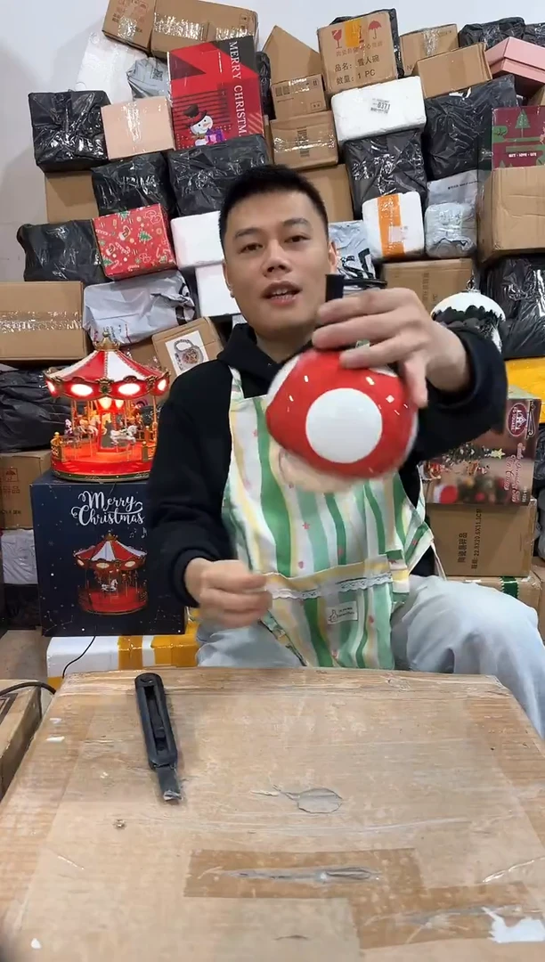 瓷片蘑菇按压瓶