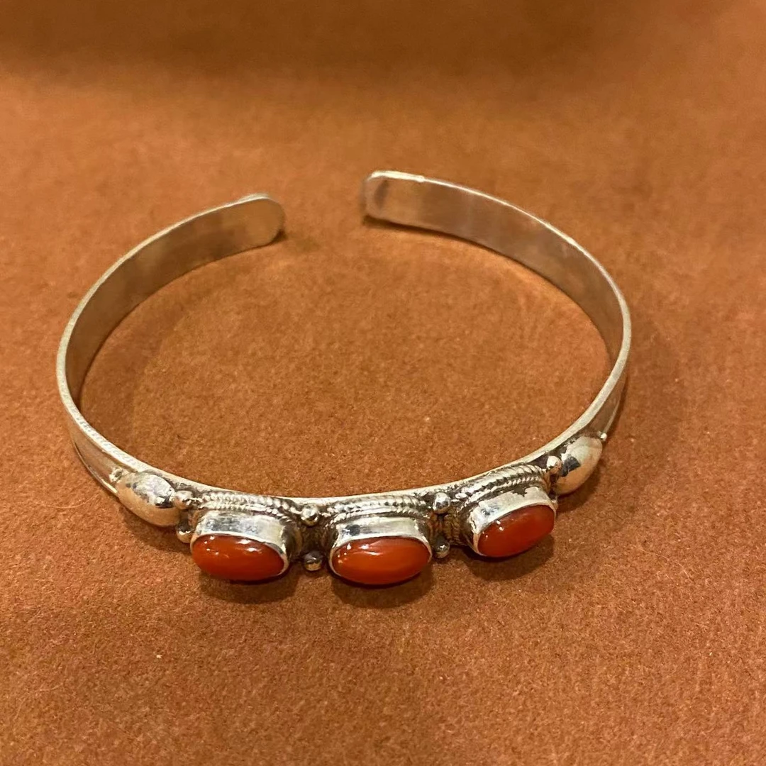 925银手镯 S17 拉萨发货 尼泊尔纯手工纯银手镯