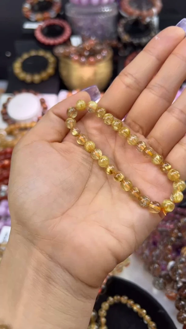 未镶嵌手串水晶金发晶6.8mm