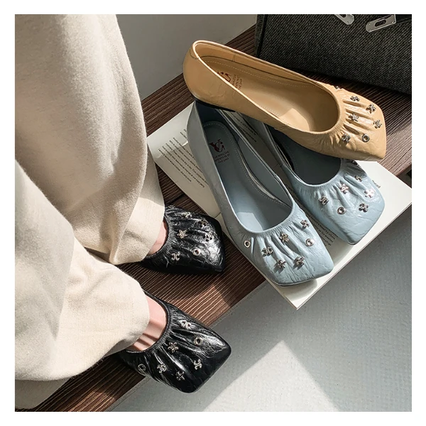 【匠宸JCHEN】百搭方头内增高温柔平底单鞋法式玛丽珍鞋软底豆豆鞋