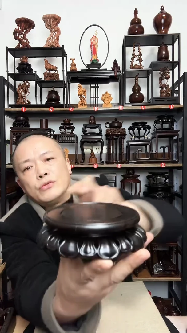 紫砂底座木内径12高3.5