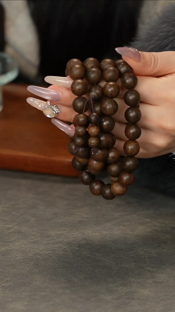 【闪购商品】沉香手串芽庄白奇鹧鸪斑瘤疤虫漏料1.2多圈珍藏款