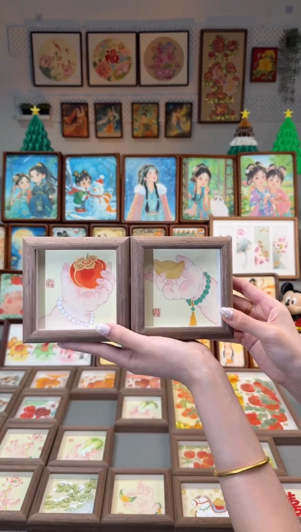 国画元宝小手 柿子小手 手绘国画12