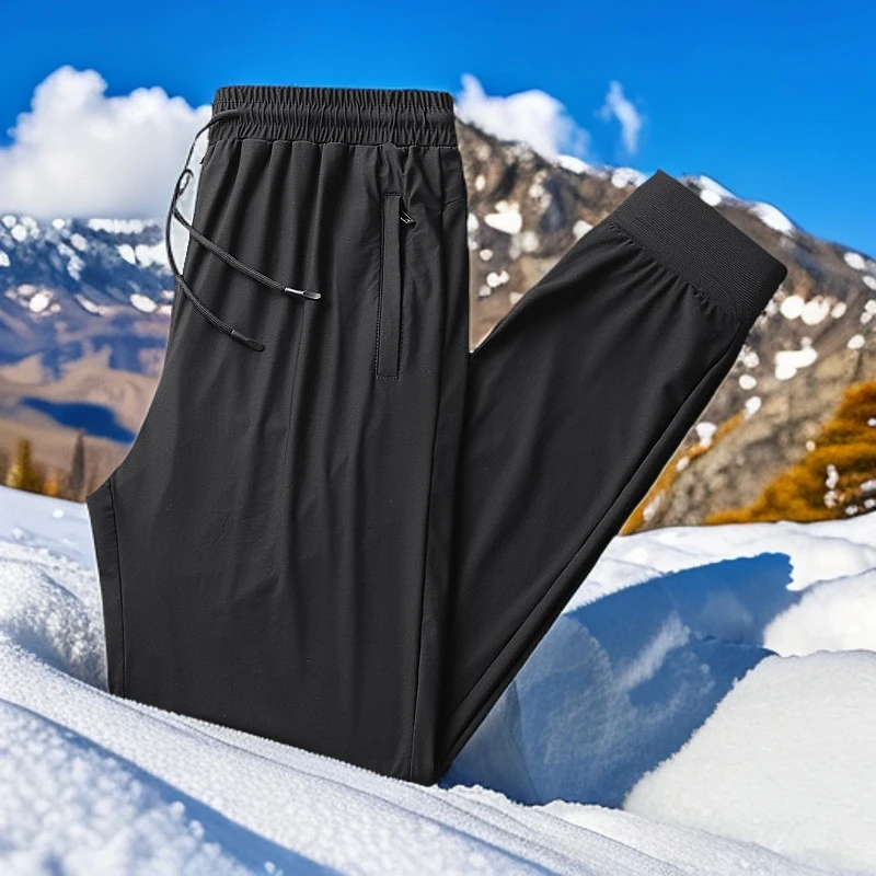 【品牌直销】大码欧若风夏季高弹冰丝裤休闲速干运动裤宽松直筒男裤